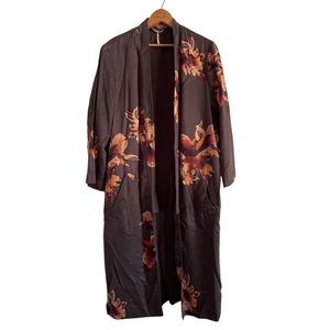 Rare Free People Floral Kimono Duster Jacket Size Medium